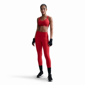 Nike | Women's DrFIT Indy High Support Bra - University Red Elastic cuffs Cross Back Closure