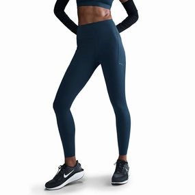 AntiSagFabricTech wind power Nike | Women's Swift Dri-FIT High Rise 7/8 Running Tights - Armory Navy