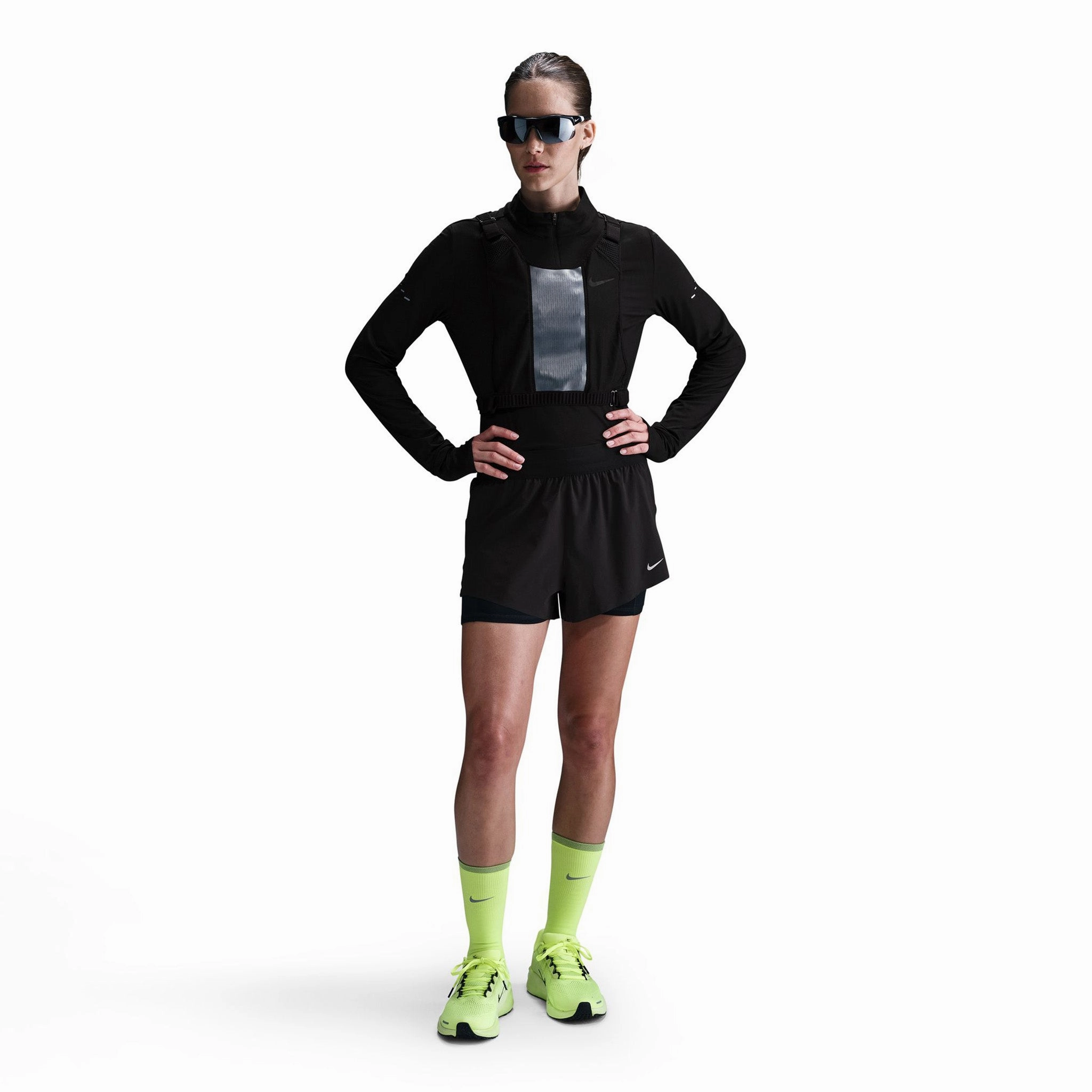 Nike | Women's Swift Dri-FIT Mid-Rise 2-in-1 Running Shorts - Black Sporty essentials