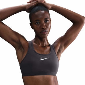 Enhanced Airflow Design Easy Support Nike | Women's Swoosh High Support Non-Padded Adjustable Bra - Thunder Grey