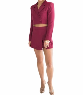 QuickDry Material AntiPilling Technology Avery Blazer And Skort Set In Red