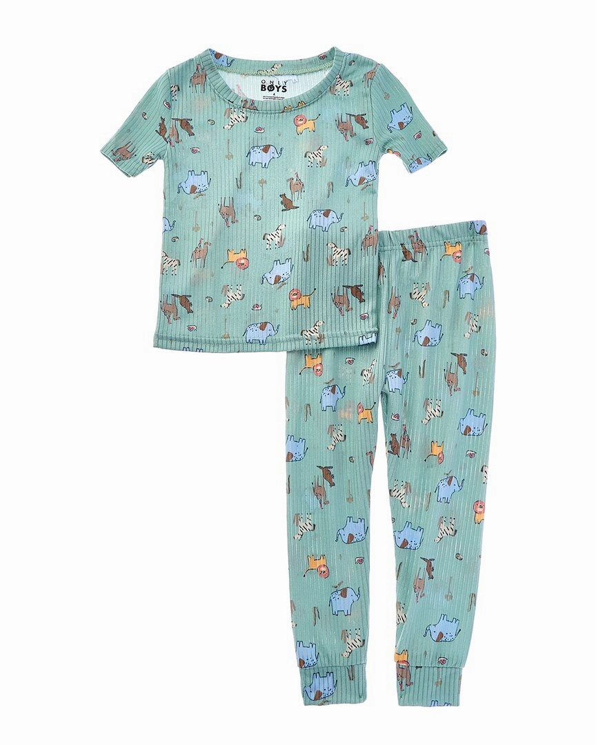 Skin Friendly Seams Only Boys 2pc Soft & Cozy Rib Pajama Set