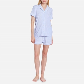 Sustainable Material Shortie Pajama Set In Blue