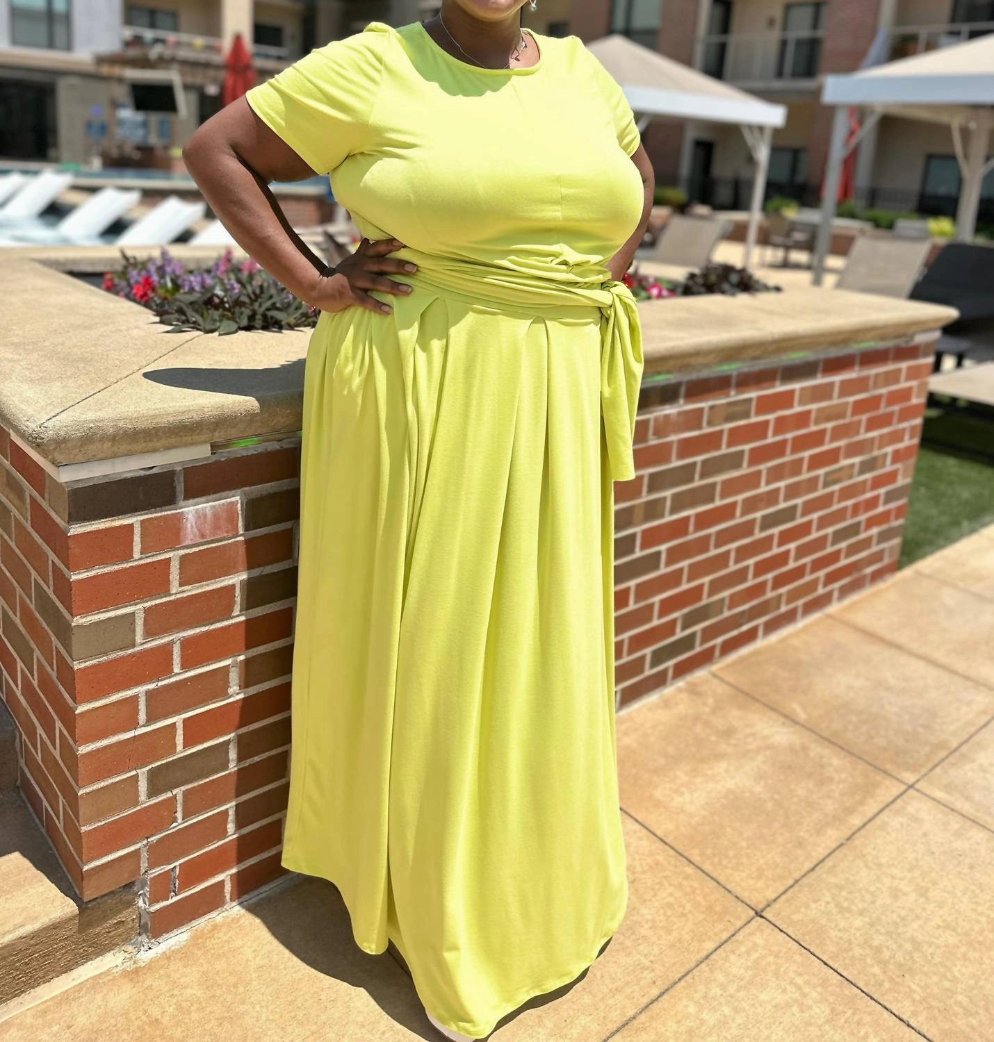 Aruba Maxi Skirt Set In Lime Static Resistant Fibers