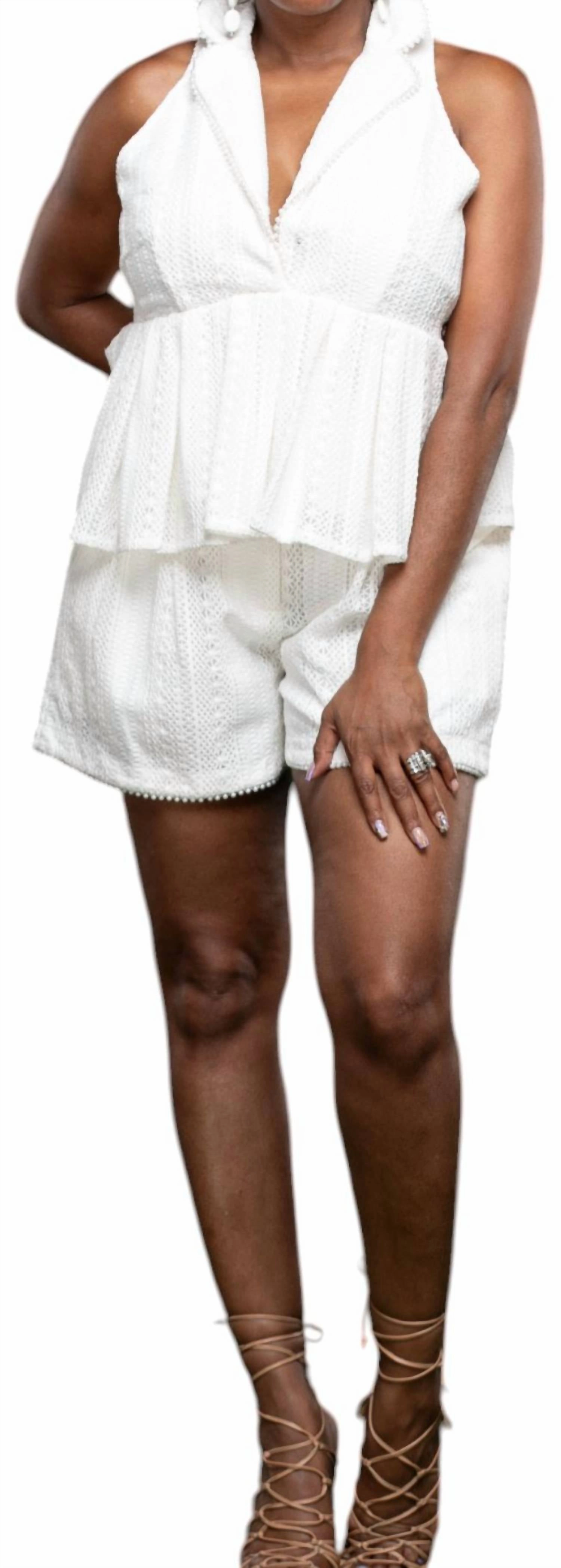 Comfortable fit Charmin Short Set In Off White