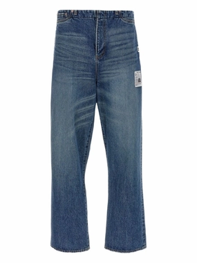 Powder Blue Straight Leg Jeans No Gap Waist Engineering Loose High Quality Morning Stroll
