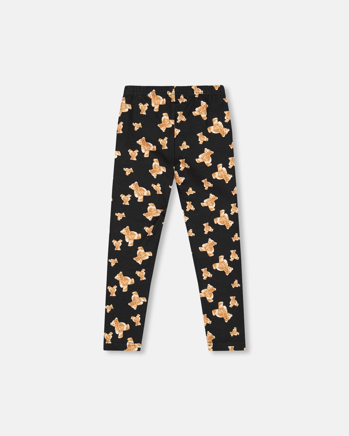 Jersey Leggings Black Teddy Bear Print No Iron
