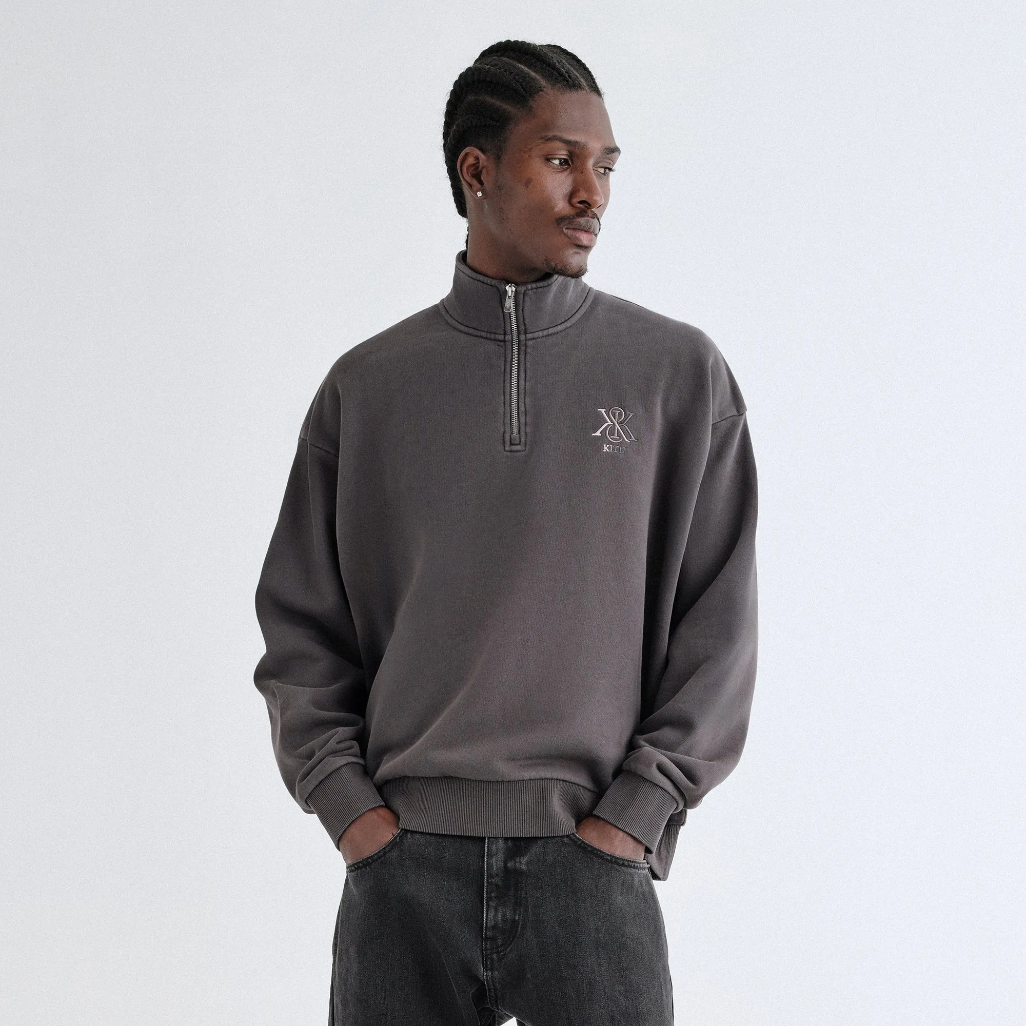 Kith Nelson Quarter Zip - Carbon Fade Resistant Exterior ReversibleStyle
