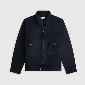 Regular Fit Cut Engineered Garments Trucker Jacket CL Java Cloth - Dark Navy