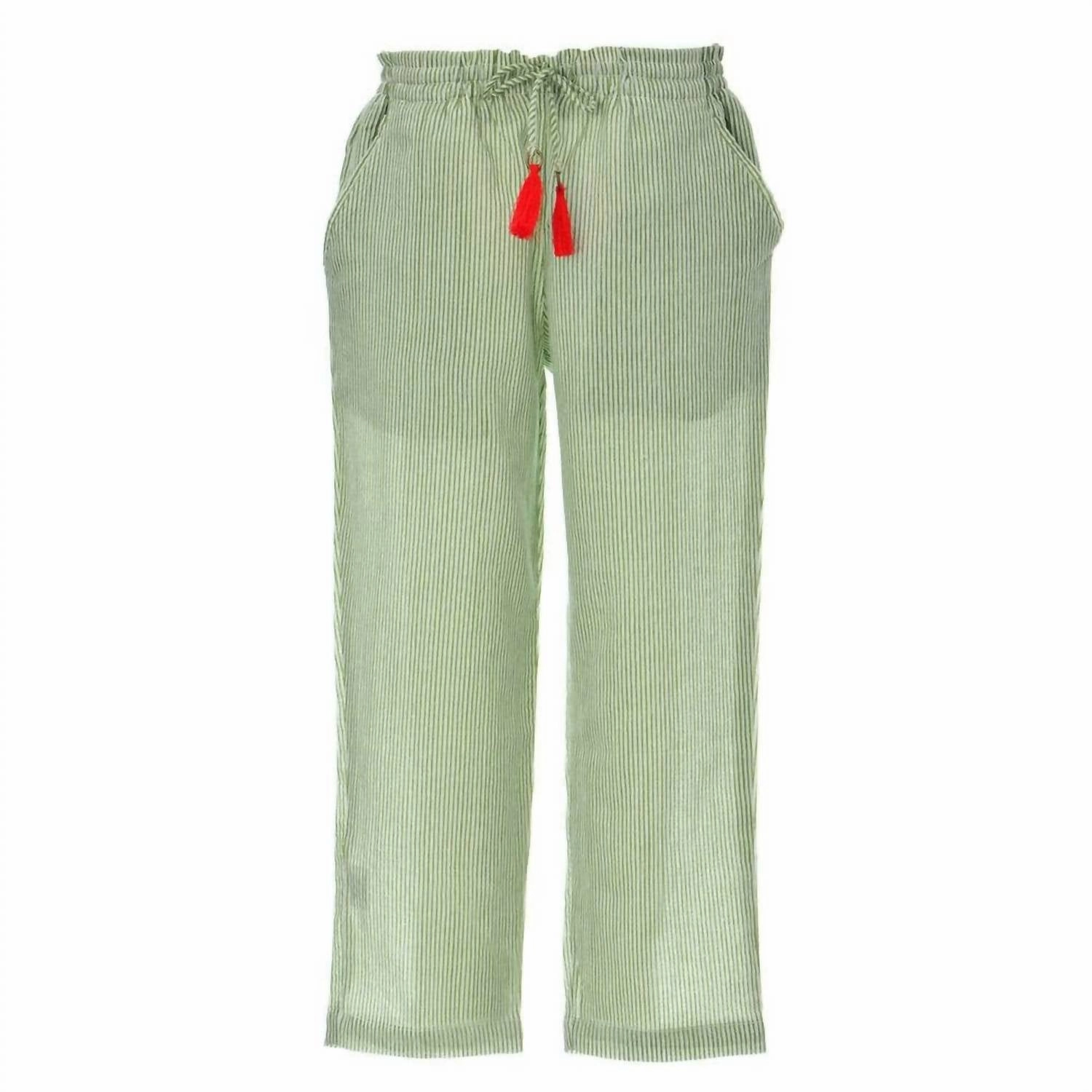 Wide Leg Kid's Misha Pants In Green