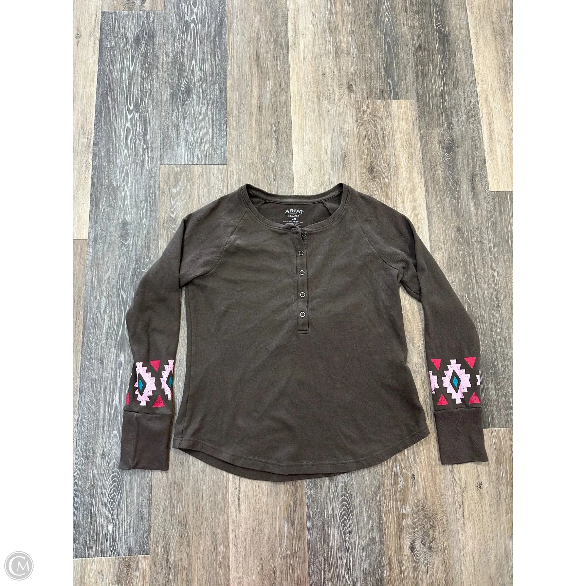 OdorResistant Top Long Sleeve By Ariat In Brown, Size: M