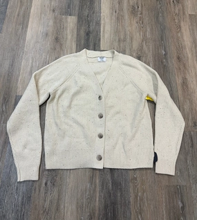 Wear Resistant Edge Sweater Cardigan By Old Navy In Cream, Size: L