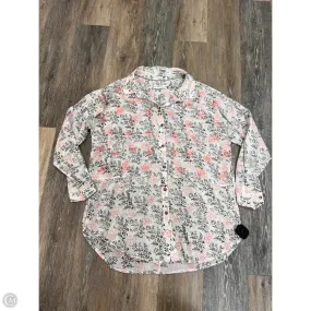 Breathable Underarm Gussets LightweightTexture -Blouse Long Sleeve By Anthropologie In White, Size: M/L