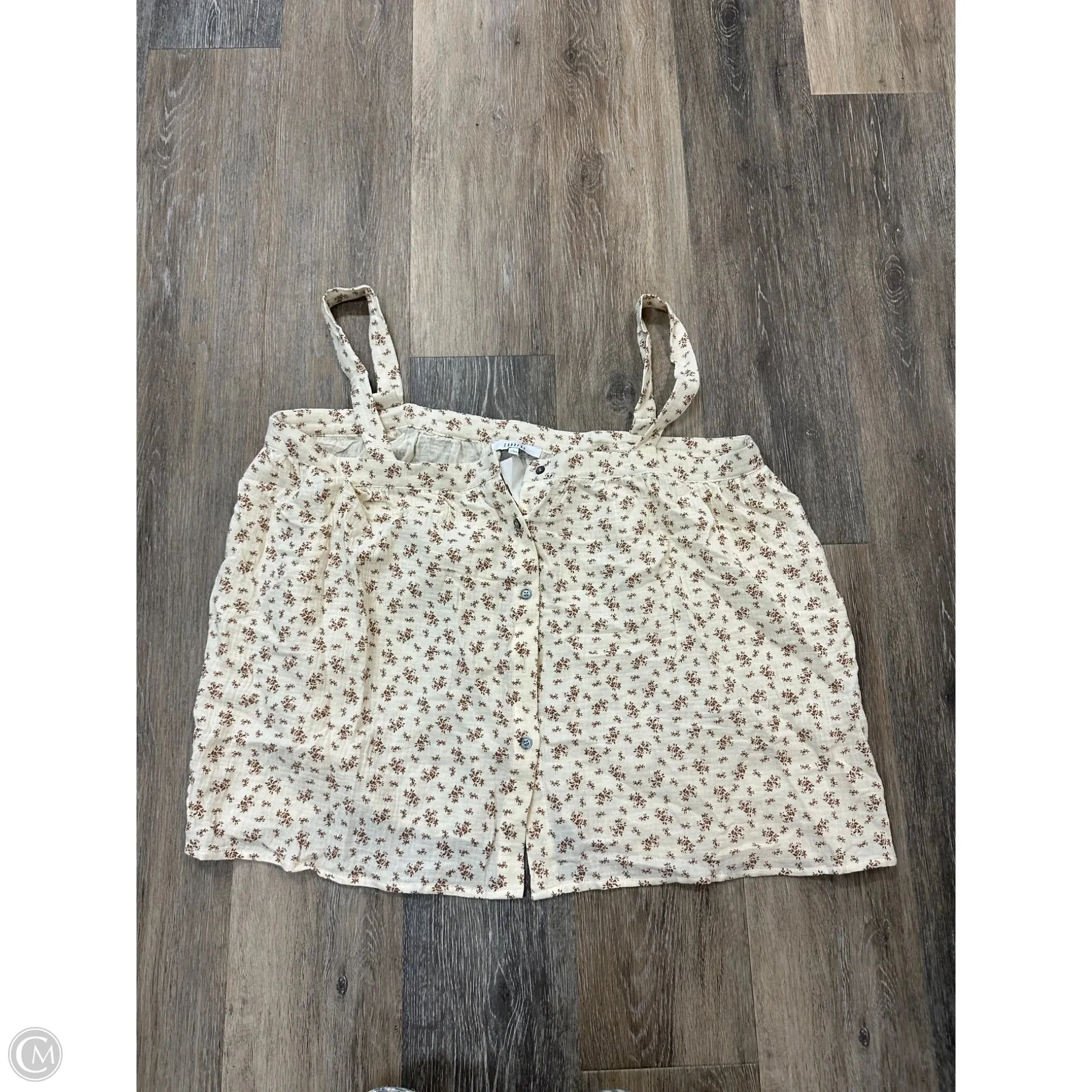 Tank Top By Fun 2 Fun In Floral Print, Size: L OrganicCottonBlend Stretch Fabric