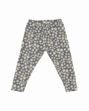 oh baby! Pucker Mini Daisies Legging Raw edge Contoured Panel Design