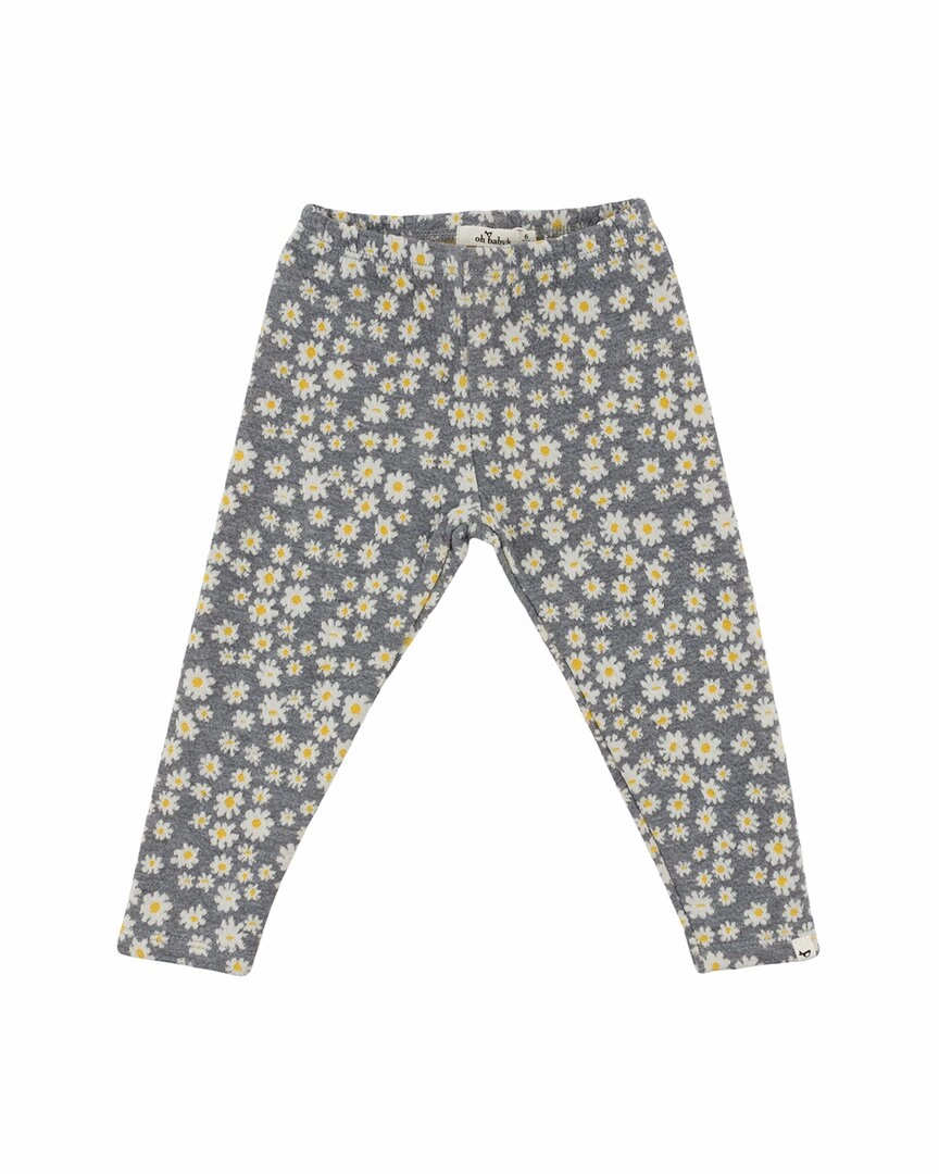 oh baby! Pucker Mini Daisies Legging Raw edge Contoured Panel Design