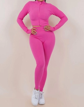 Reinforced Neckline Loungin Set In Pink