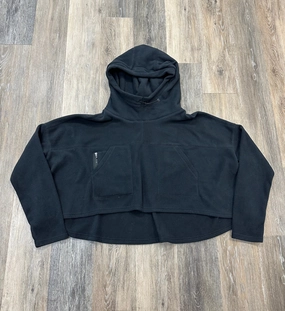 Sporty Sweatshirt QuickDry Texture Athletic Fleece By Free People In Black, Size: L