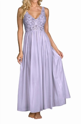 Silhouette 53 Inch Sleeveless Long Gown In Peri Frost Low Impact Elastic