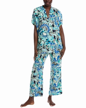 N Natori 2pc Fusion Fans Challis Pajama Set fade resistant color Relaxed Armhole Cut