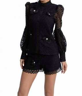 Macy Hollow Floral Set In Black Low Maintenance Care