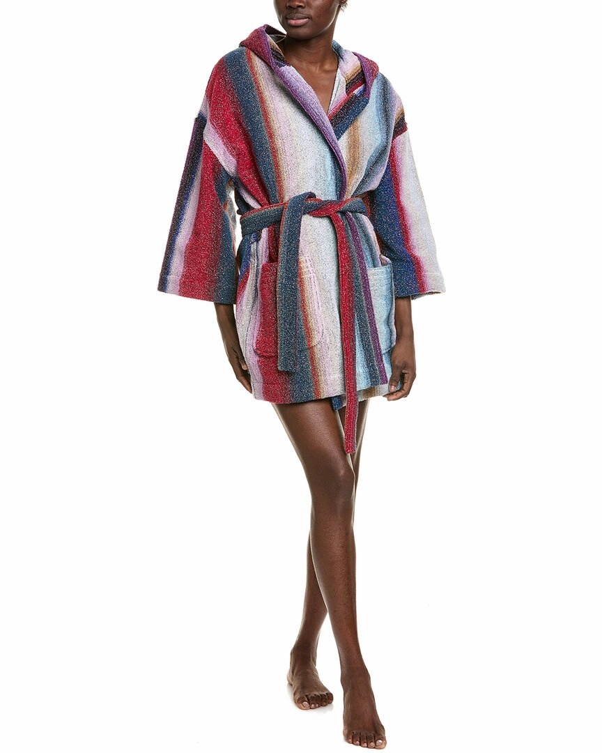 Tencel Blend Relaxed Fit Design Missoni Home Clancy Accappatoio Cappuccio Mod Bathrobe