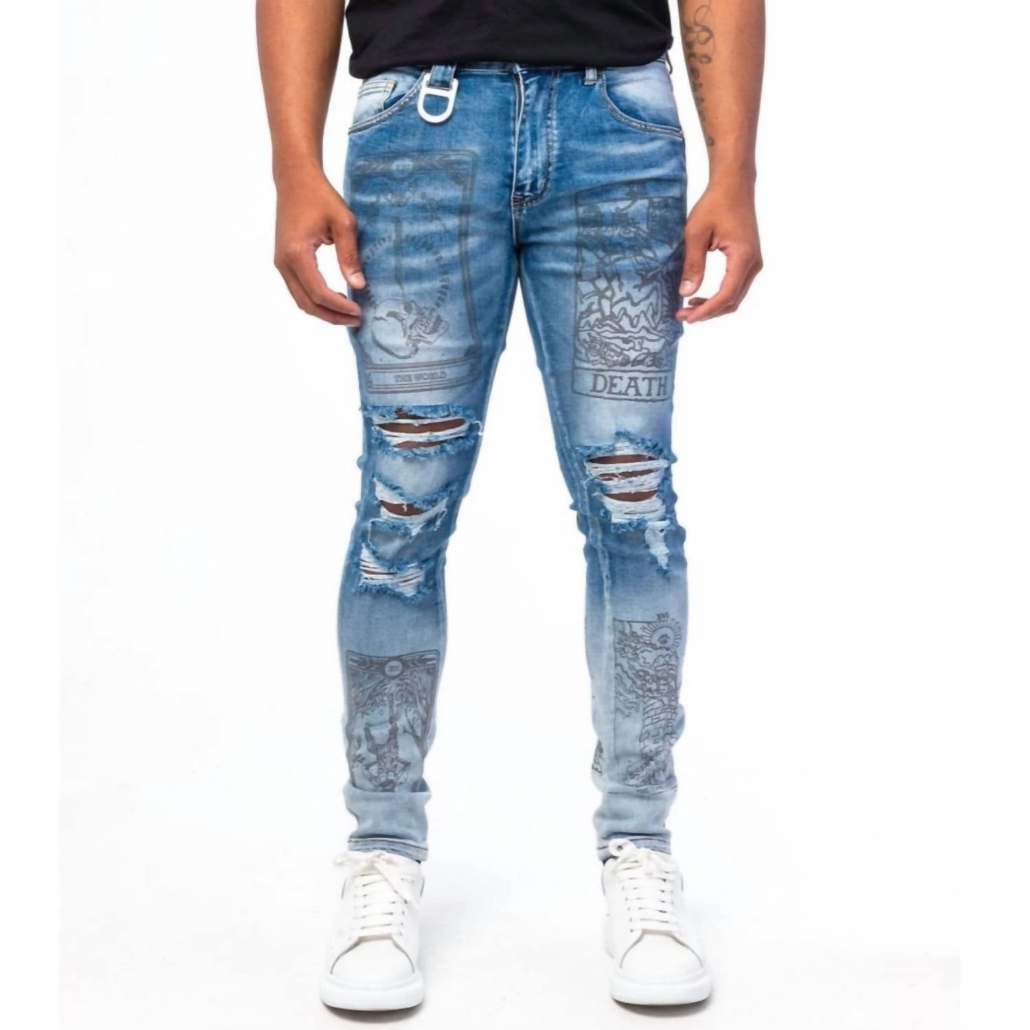 Men's Prophetic Printed Denim In Blue All Use Wear Casual Staple
