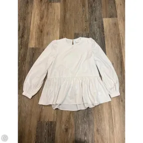 Blouse Long Sleeve By Pomander Place Tuckernuck In White, Size: Xs Elegant Look Reflective Logo Detail