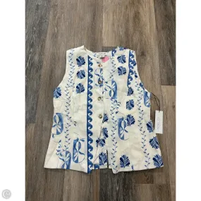 Vest Other By Rachel Zoe In Blue & White, Size: Xl High Collar Protection Design