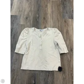 PolyesterBlend FlatlockSeamTechnique Top Short Sleeve Designer By Rebecca Minkoff In Yellow, Size: M