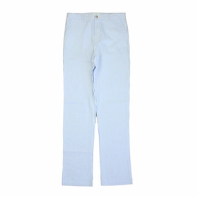 Classic Prep Boys Blue Seersucker Pants Active Stretch Cozy Wear