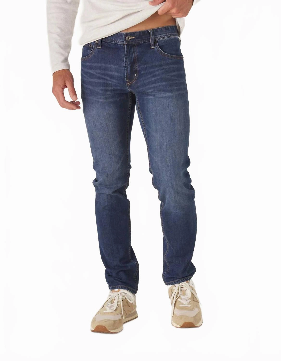 Durable piece Comfortable Style Normal Jeans In Medium Blue