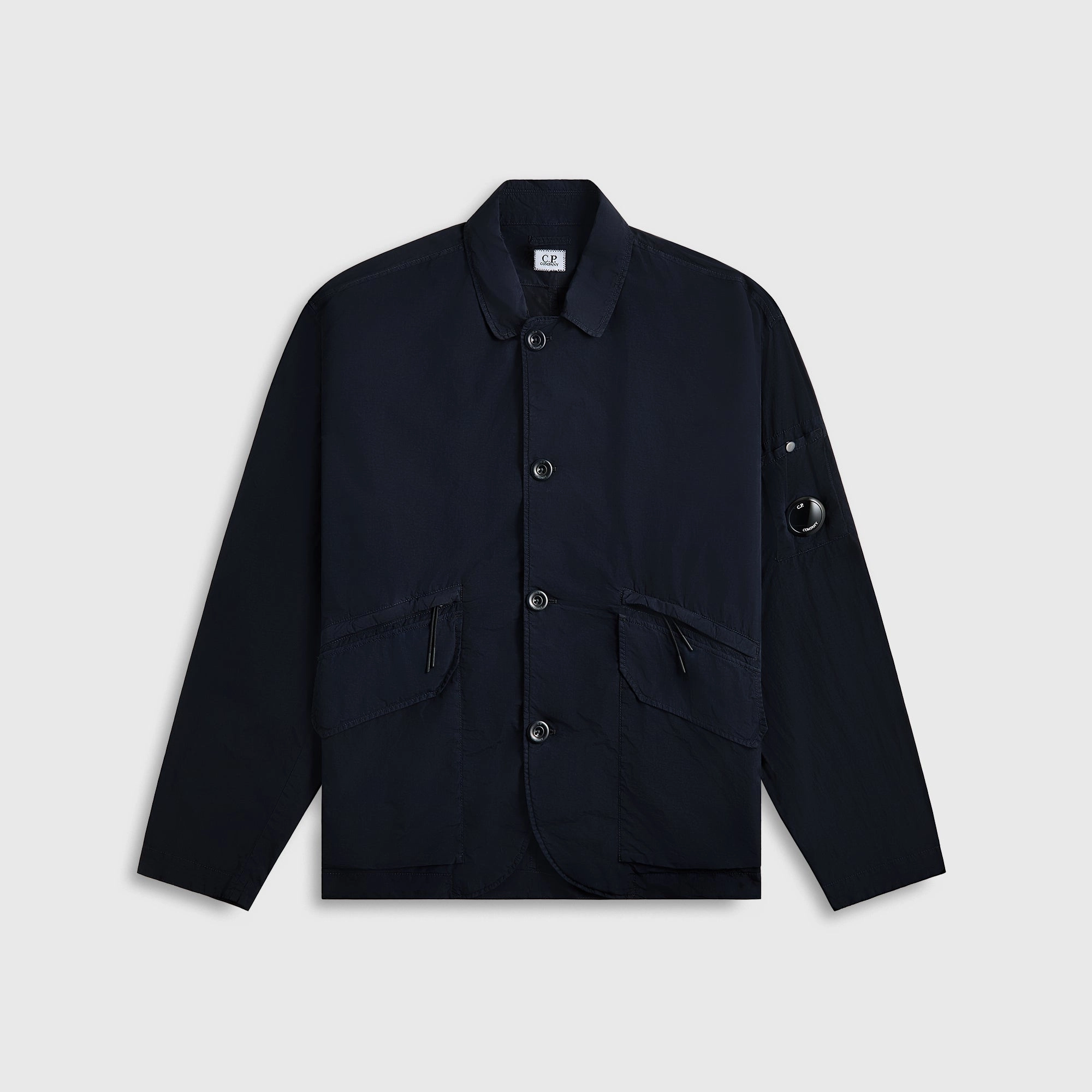 Layered Ventilation Panels Flexible Joint Articulation C.P. Company Flatt Nylon Lens Blazer - Total Eclipse