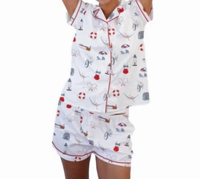 Eco Certified Materials Temperature Regulating Material Apres Sea Pajamas In White
