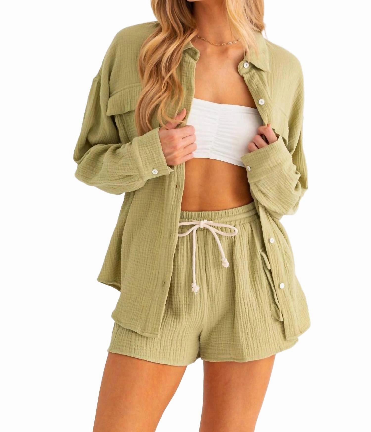 Sustainable Material Linen Breeze Set In Light Green