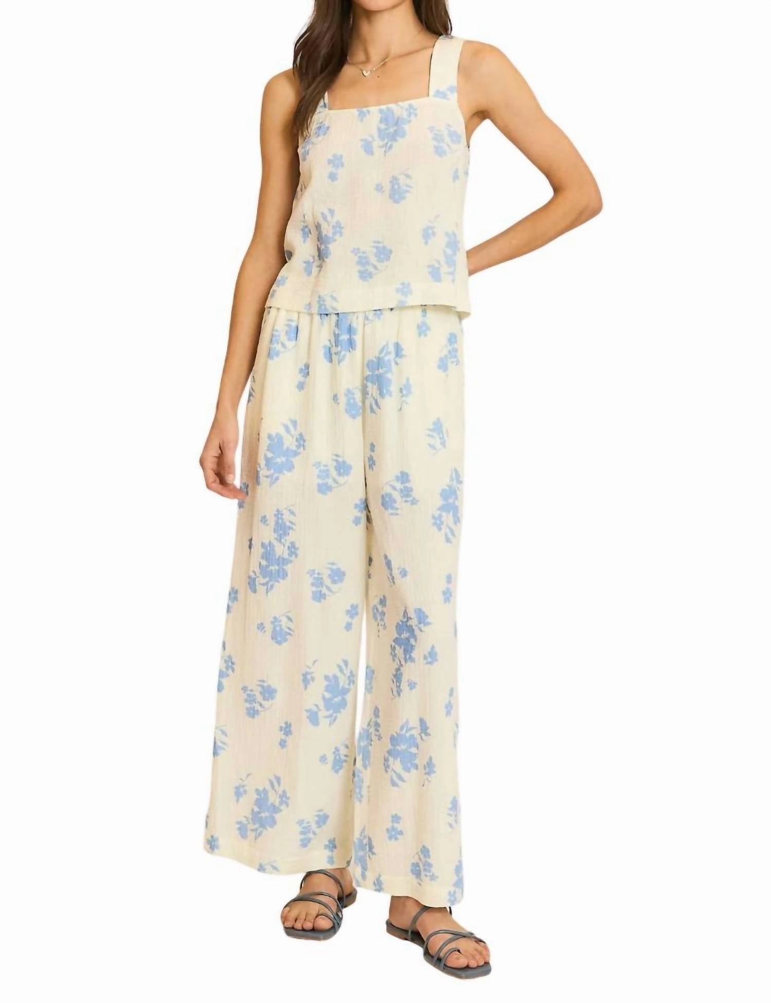 Zipper Free Design Raleigh Set In Cream/blue