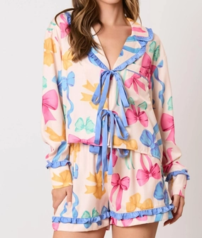 Lacey Pjs In Cream Multi FadeResistant Color