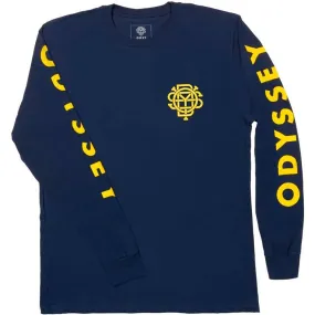 Trendy Comfort Wear Easy Layering Odyssey Futura Long Sleeve T-Shirt - Navy With Mustard Ink