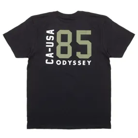 Odyssey Import T-Shirt - Black With Olive Ink Date night Urban Casual Look