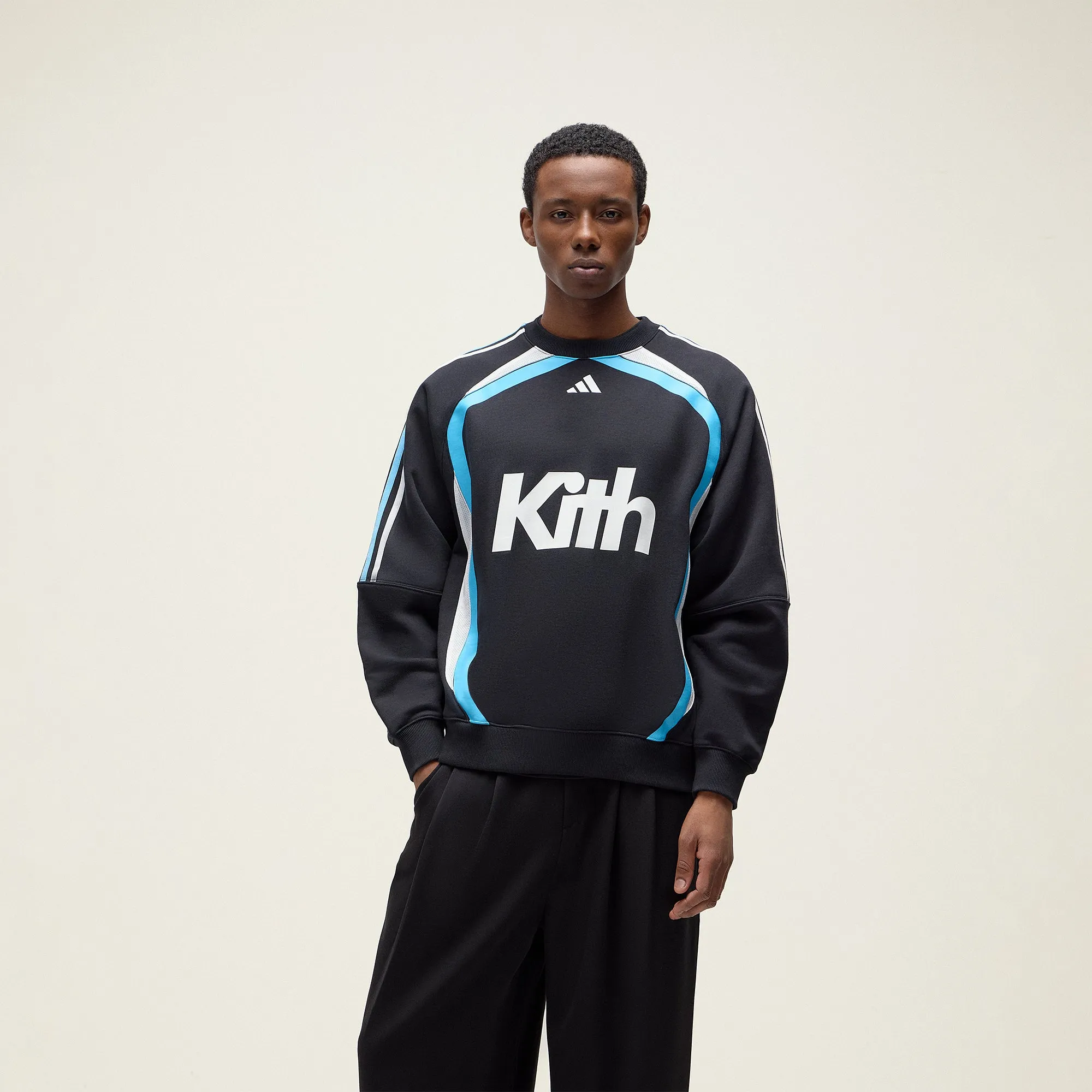 Kith for adidas Football Crewneck - Black Fashion-Forward Look Warm Wardrobe