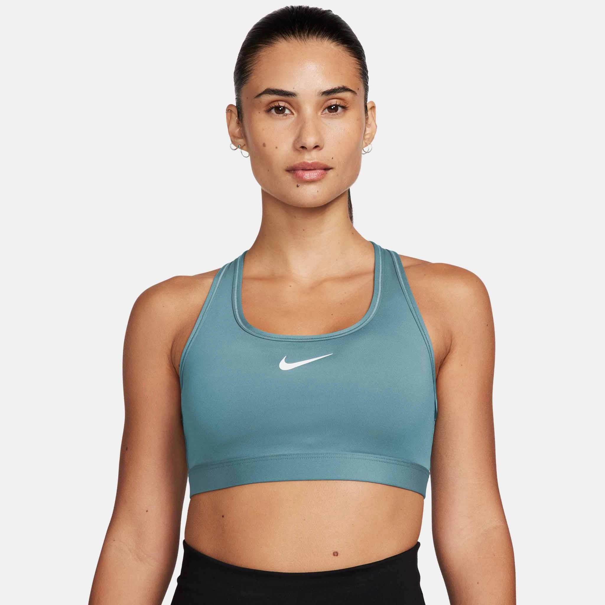 Nike | Women's Swoosh Medium Support Padded Sports Bra - Denim Turq Lightweight Fit