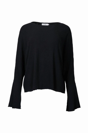 Ora Silk-Wool Lounge Top In Black Eco Certified Materials