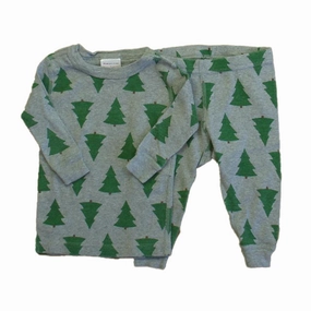 EcoFriendly Material Universal Sizing System Hanna Andersson Boys Gray | Green Trees 2-piece Pajamas