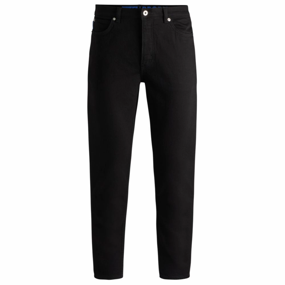Daily Choice Tapered-fit jeans in black stretch denim