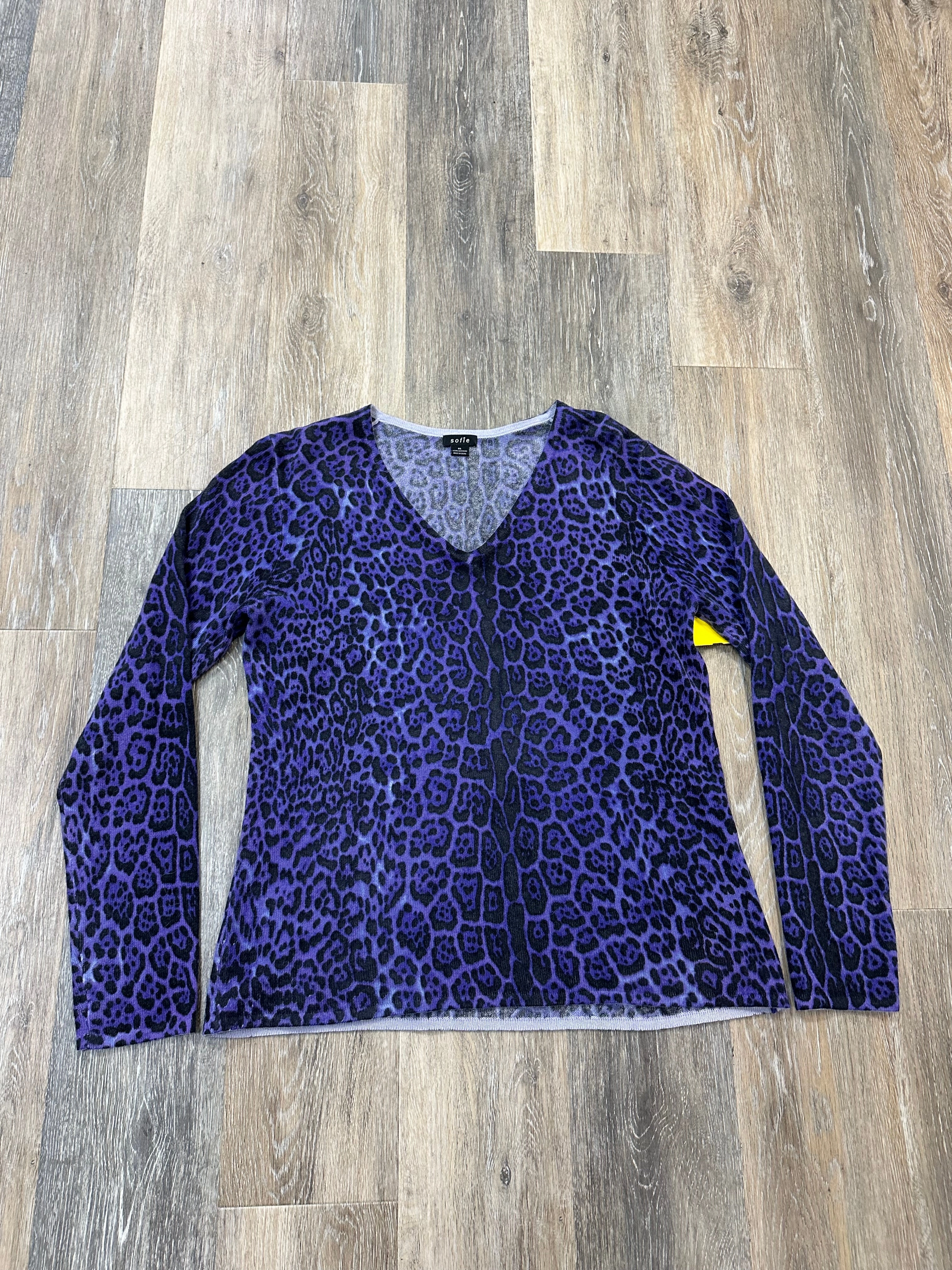 Tailored Seams Sweater Cashmere By Sofie In Purple, Size: Xl