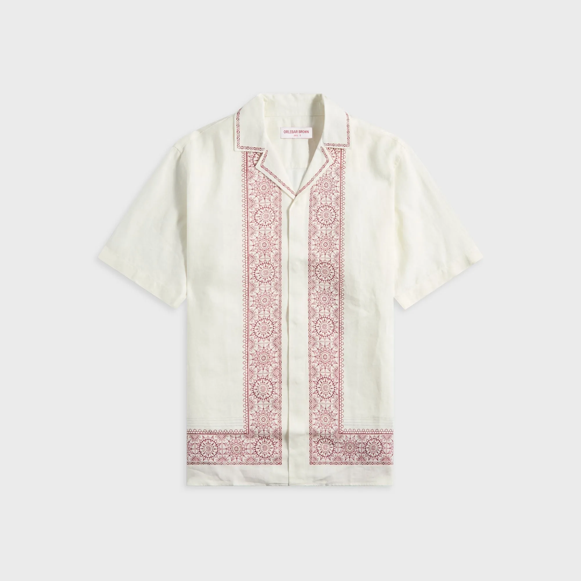 Vibrant Colors Trendy designs Orlebar Brown Maitan Linen Alchemy Shirt - Dark Ruby