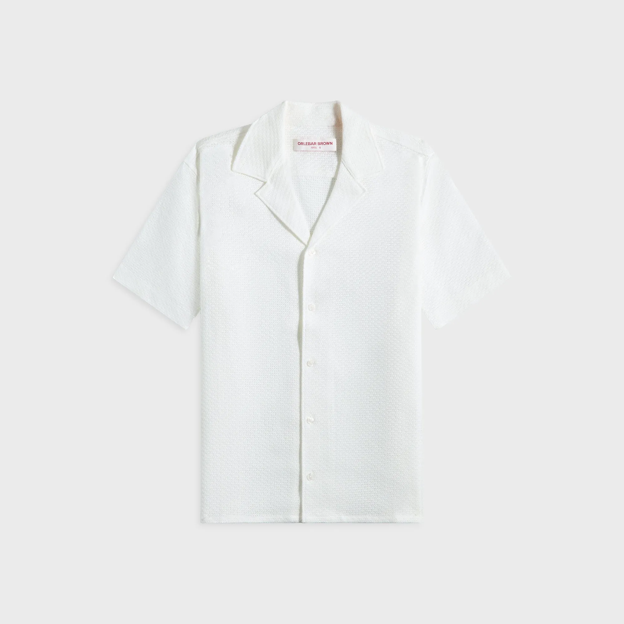 Orlebar Brown Maitan Open Weave Shirt - Cloud Holiday Outfit