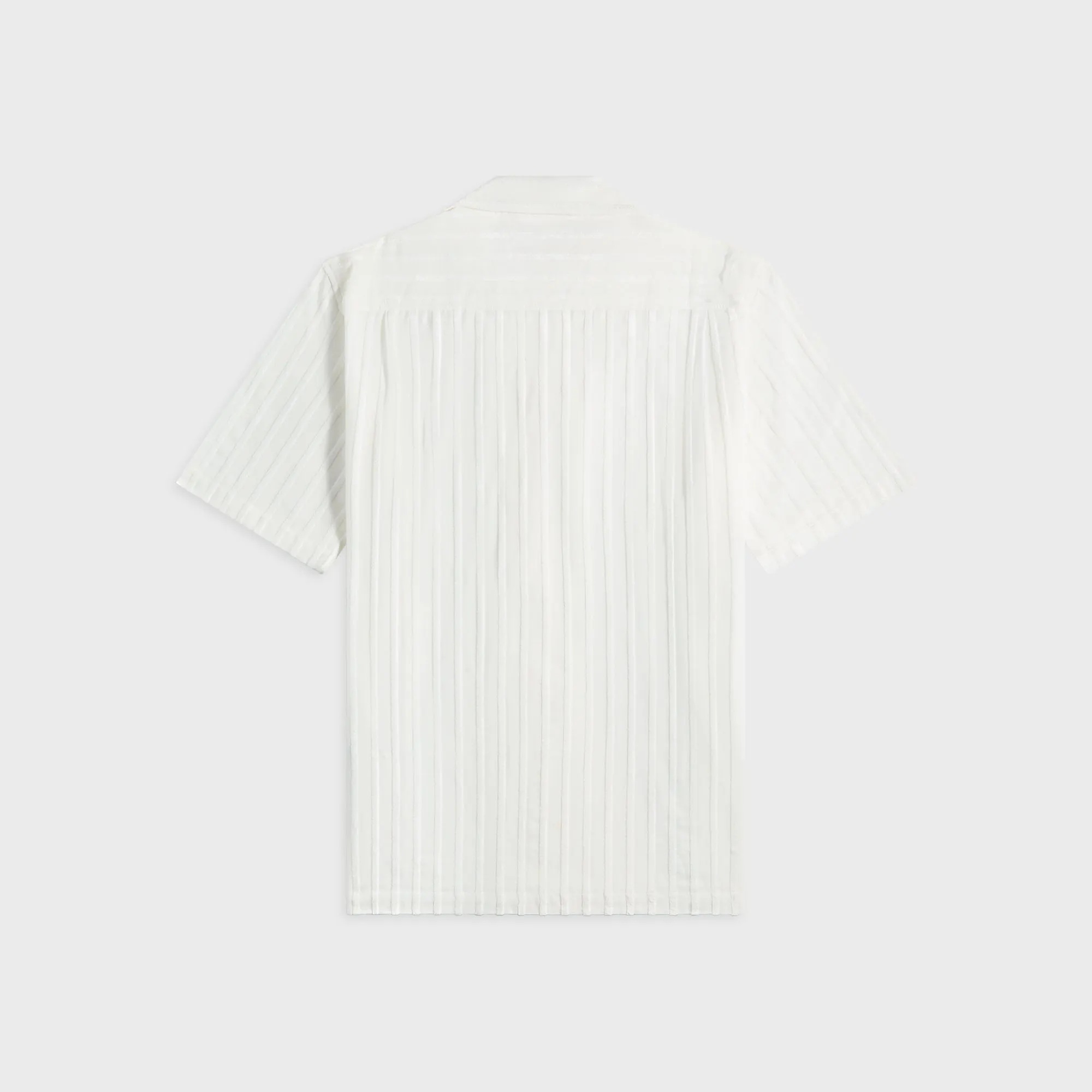 Nautical Look Weekend Casual Orlebar Brown Maitan Tonal Chenille Stripe Shirt - White