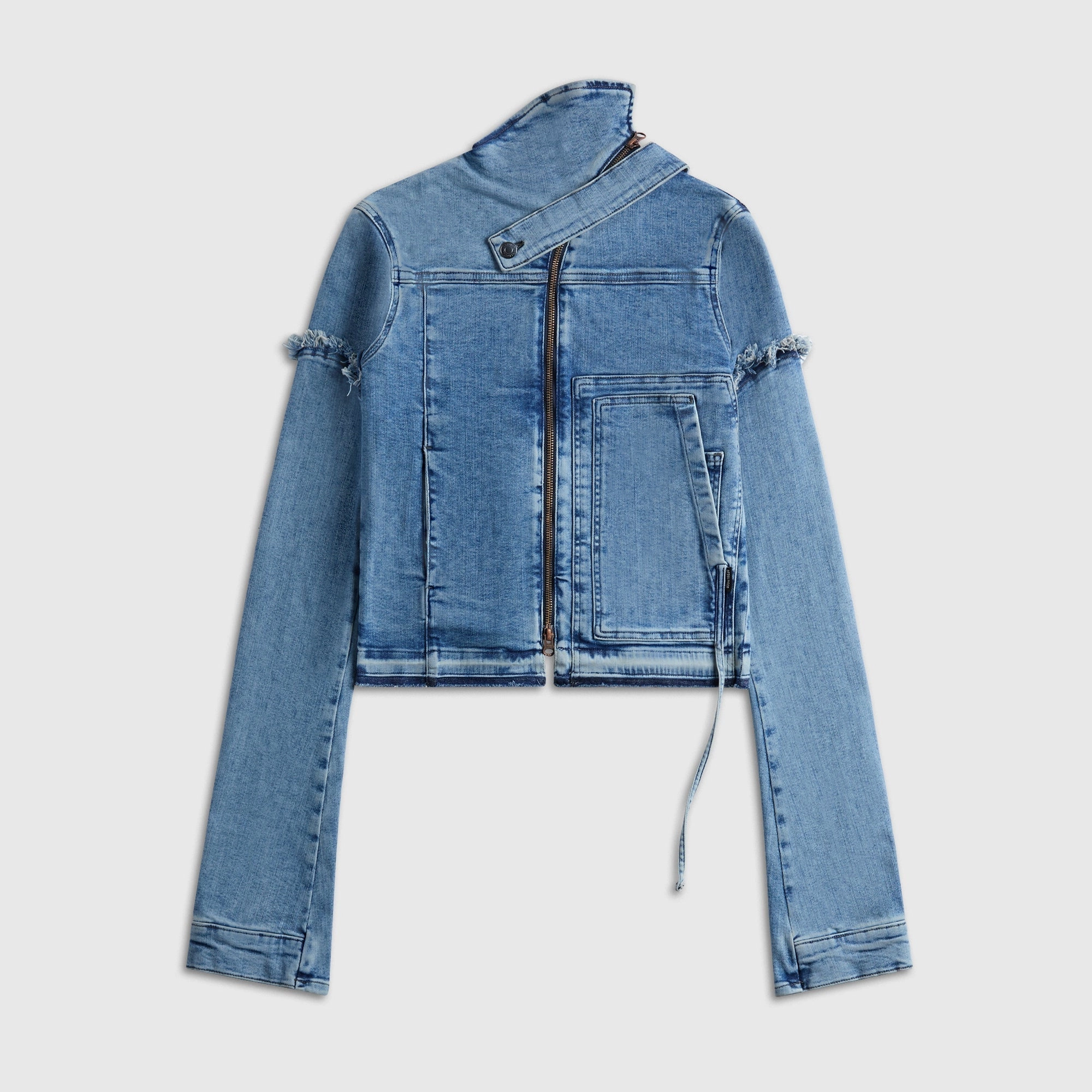 Articulated Elbows Ottolinger Drape Collar Denim Jacket - Blue
