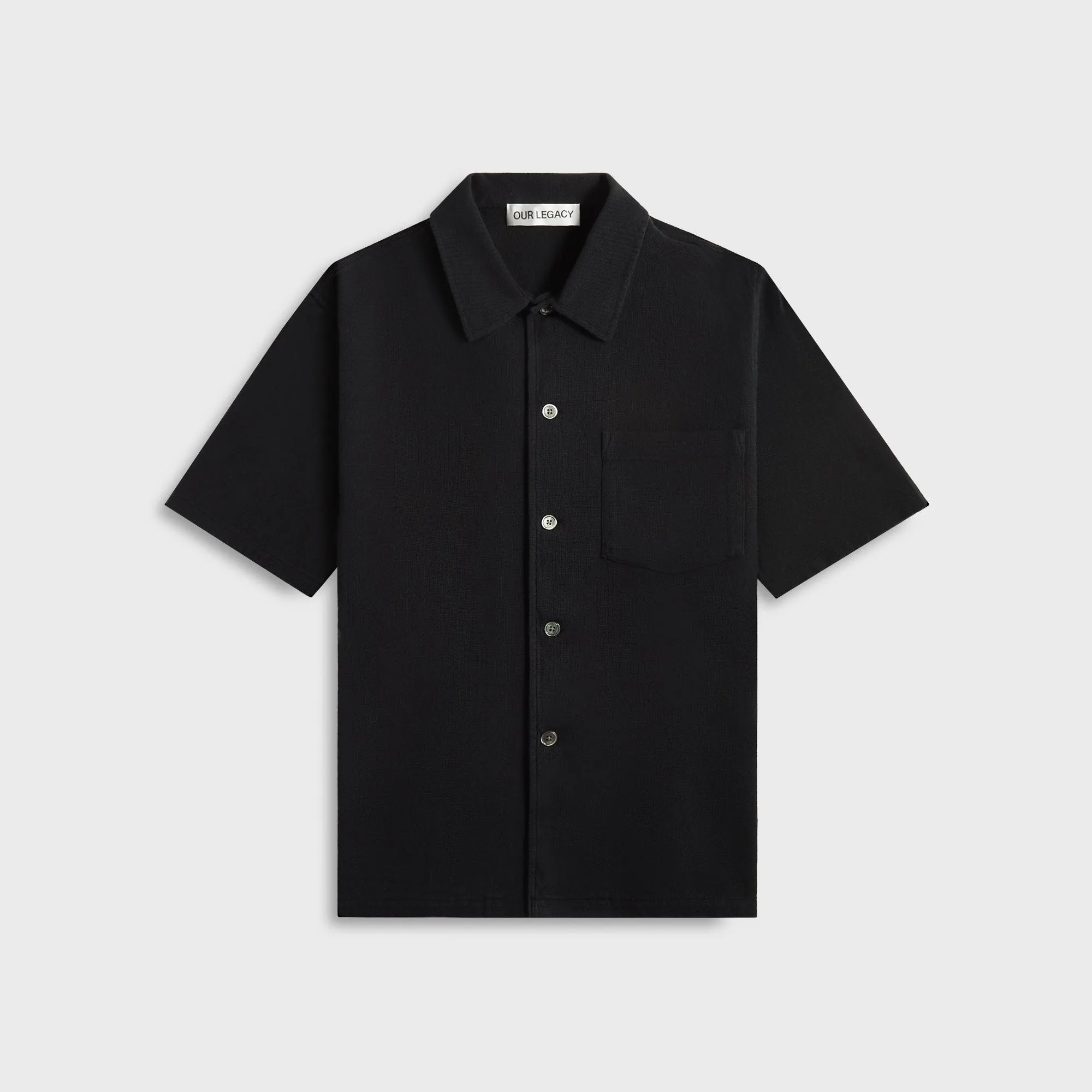 Our Legacy Box Shirt - Black Crochet Weave Preppy Vibe